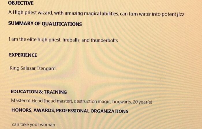 A Friend Of Mine Works In HR And Had This Resume Submitted To Their Company Today