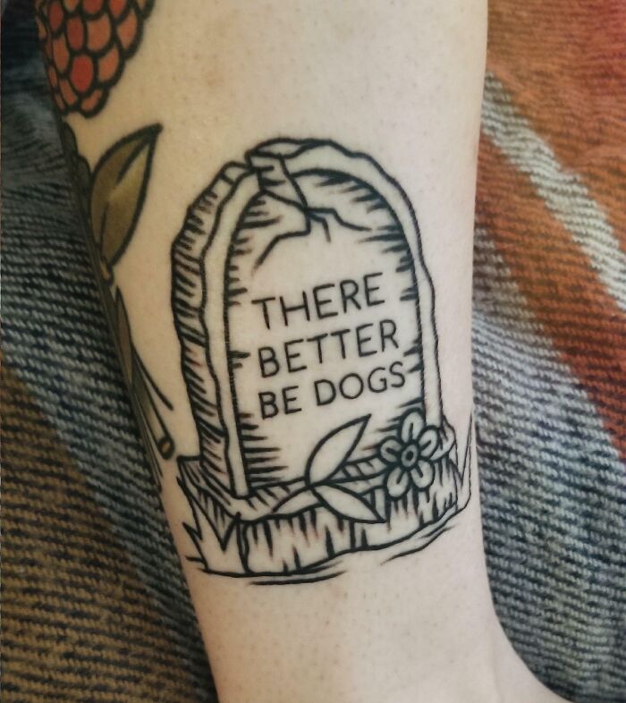 Tombstone ankle tattoo