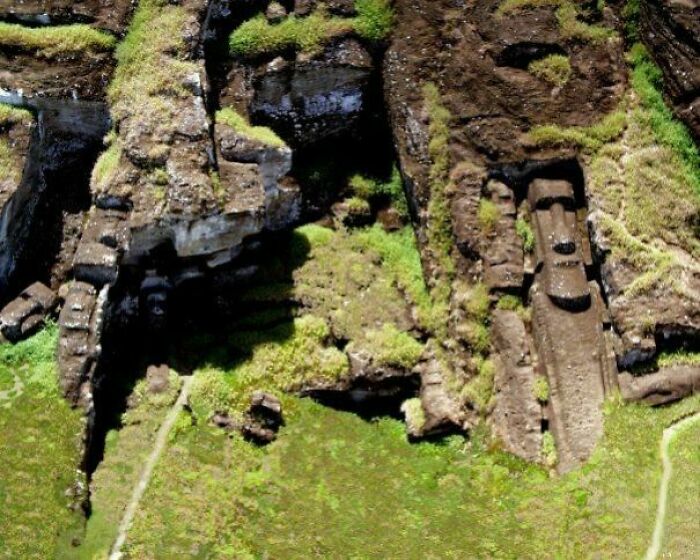 Un moai de la isla de Pascua que fue tallado, pero nunca erigido, habría medido 22 metros de alto, y nos muestra cómo se creaban estas figuras