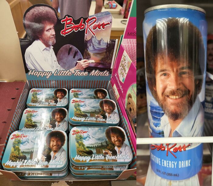 This Gross Commercialization Of Bob Ross Into Mints And Energy Drinks
