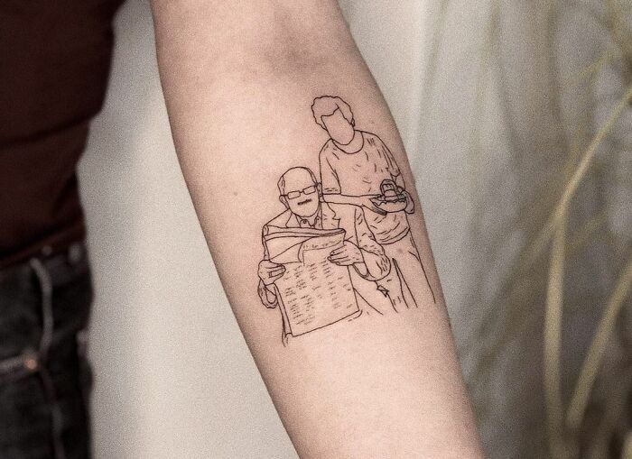 Grandparents graphic forearm tattoo