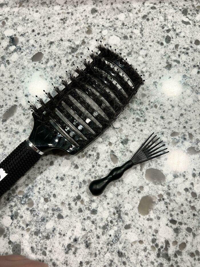 A Mini Brush That Came With My Daughters Brush Set To Remove Built Up Hair