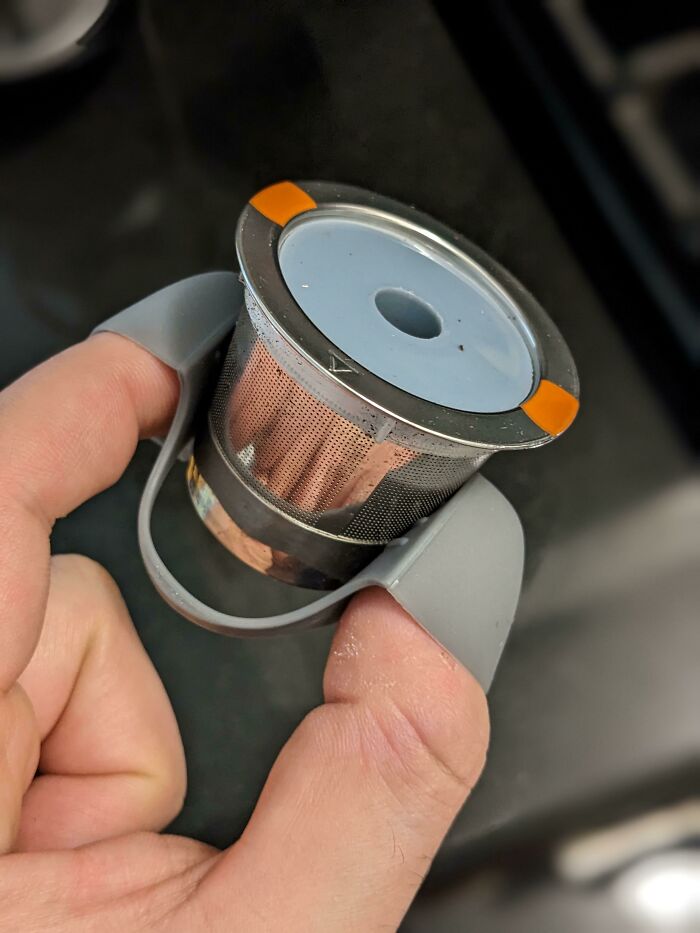 Finger Mits That Came With My Metal Coffee K-Cup, For When It's Hot