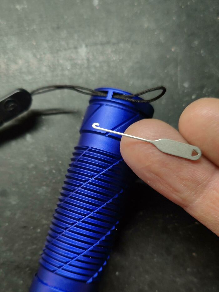 A Little Hook Tool To Pull Through Those Tiny Little Straps That Come With A Lot Of Devices