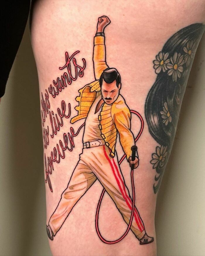 Freddie Mercury Singing tattoo