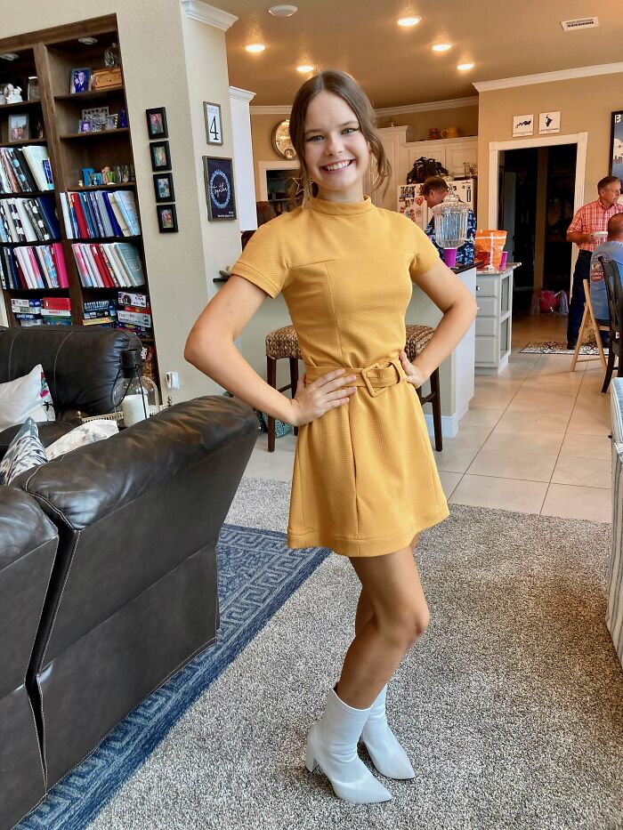 First Dress Made With The Help Of My Wonderful Mimi (Grandma)! It’s A Vintage 60s Pattern!