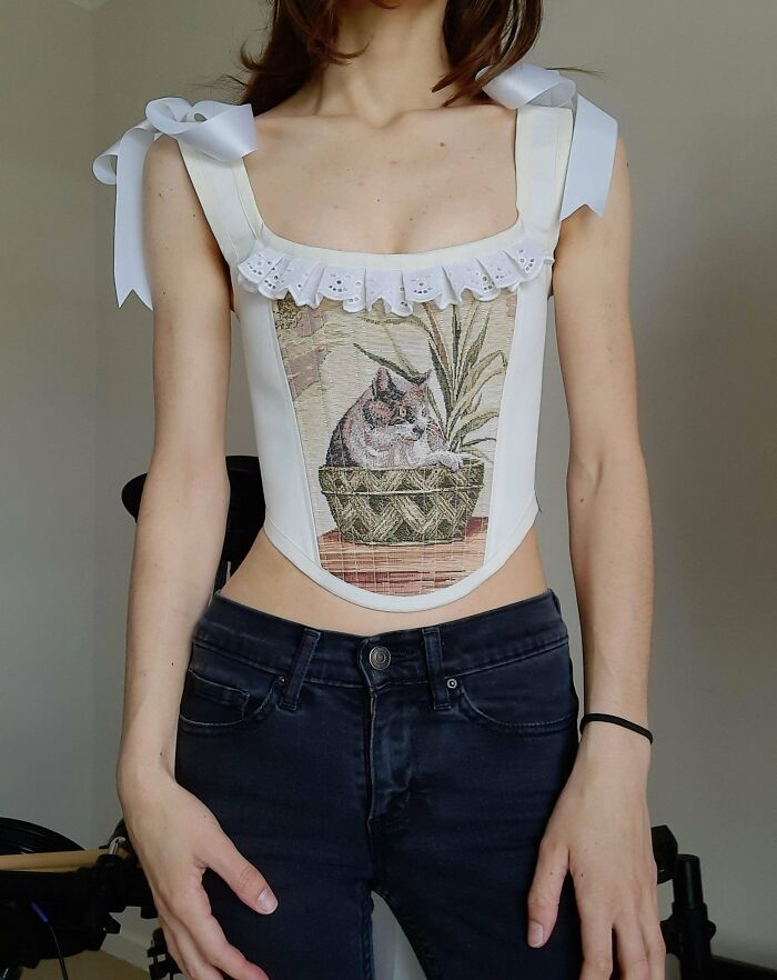 I Made A Corset Style Top With Cat Tapestry!