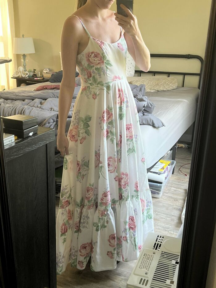 Made A Dress For My Honeymoon Out Of A Sheet Set :)
