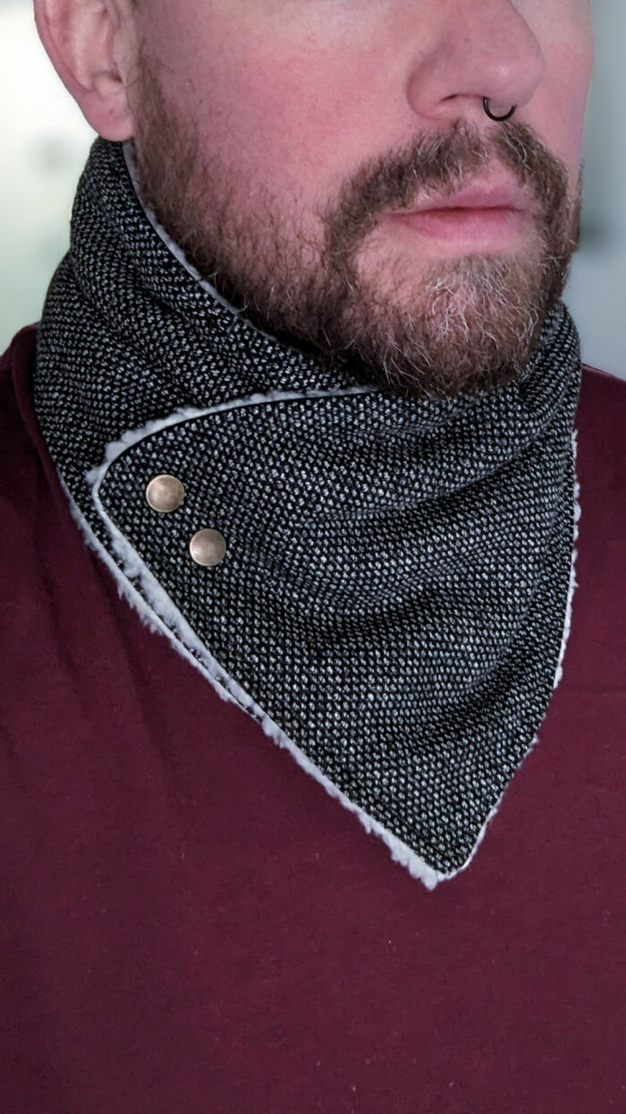 Thanks For All The Advice! I Made My First Button Scarf! I'm Stoked!