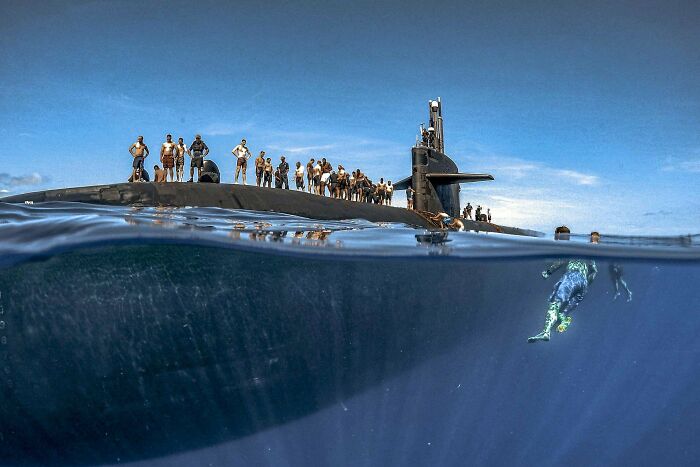 Swimming Next To A Submarine