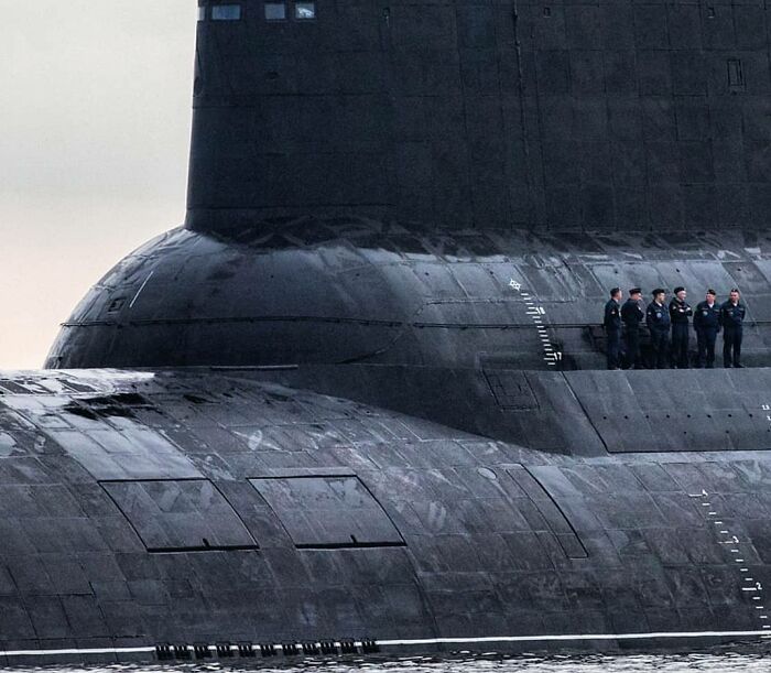 Typhoon-Class Submarine With Russians For Scale