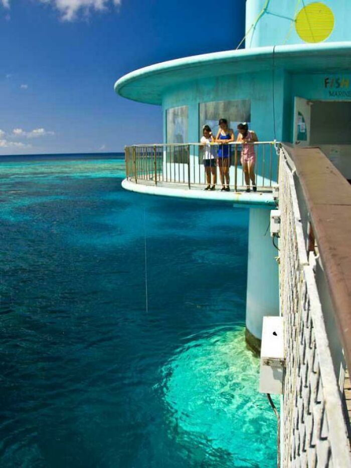 A Fish Observatory In Guam. There Are Stairs Inside That Descend Into The Second Part Of The Structure Underwater