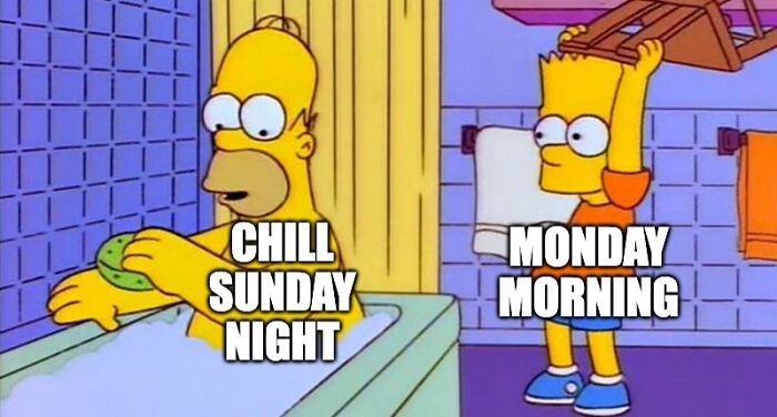 funny homer and bart monday meme