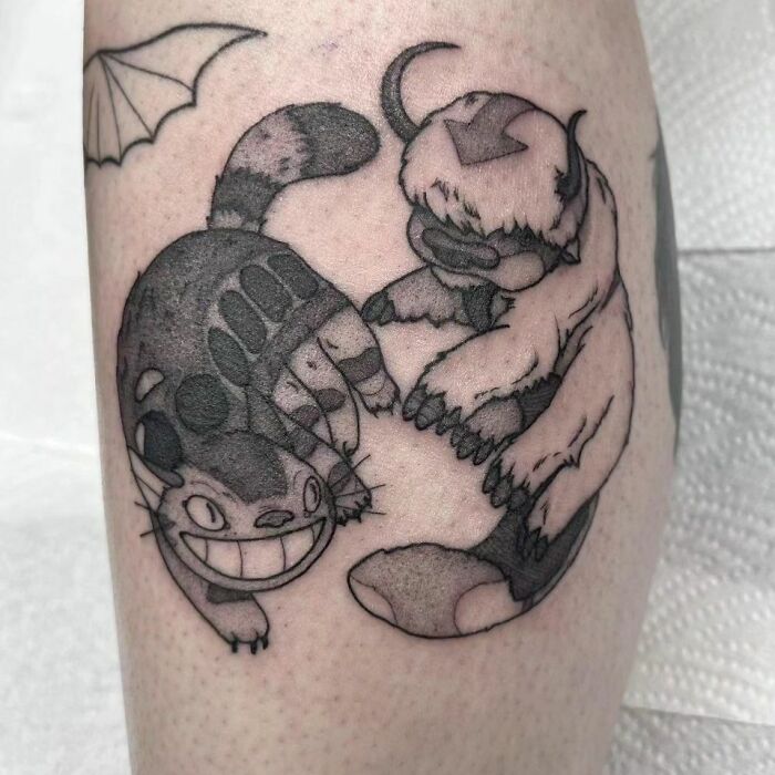 Appa and Cat yin yang tattoo