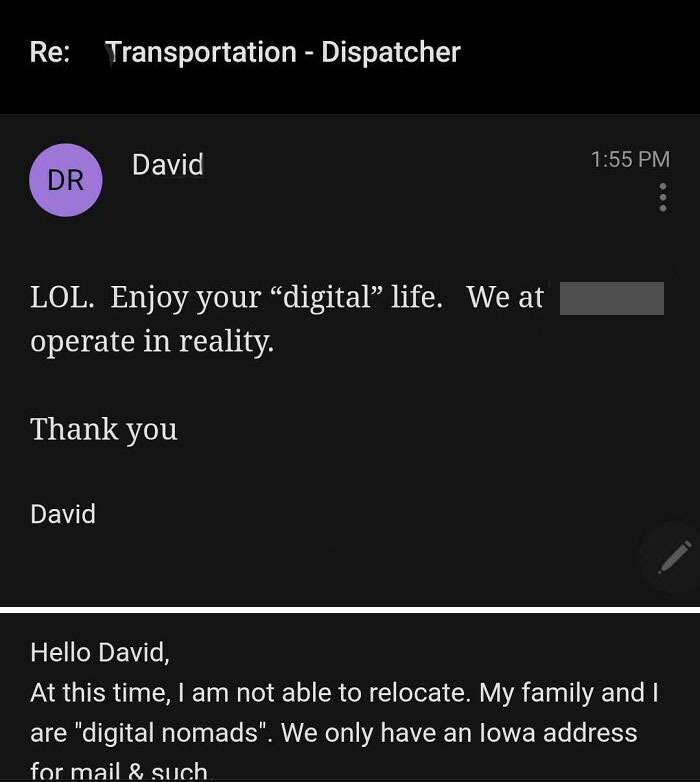 Got This Message From A Company's Recruiter Today