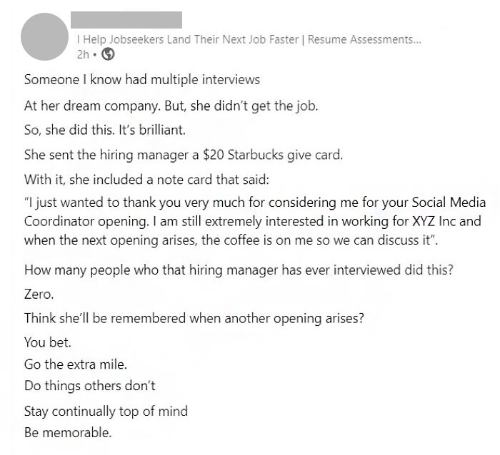 Bribe The Hiring Manager After A Rejection?