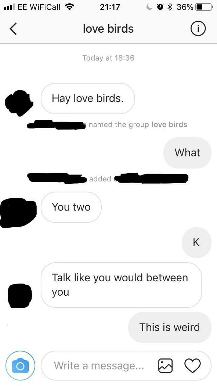 A Guy Who Had A Crush On My Girlfriend Made This Chat