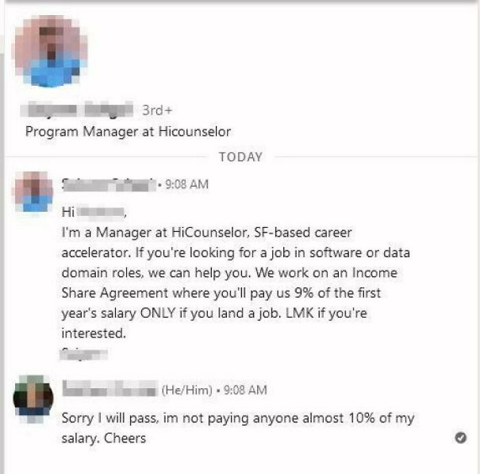 Pay 9% Of My Salary To These Recruiters, Boy The Nerve On These People