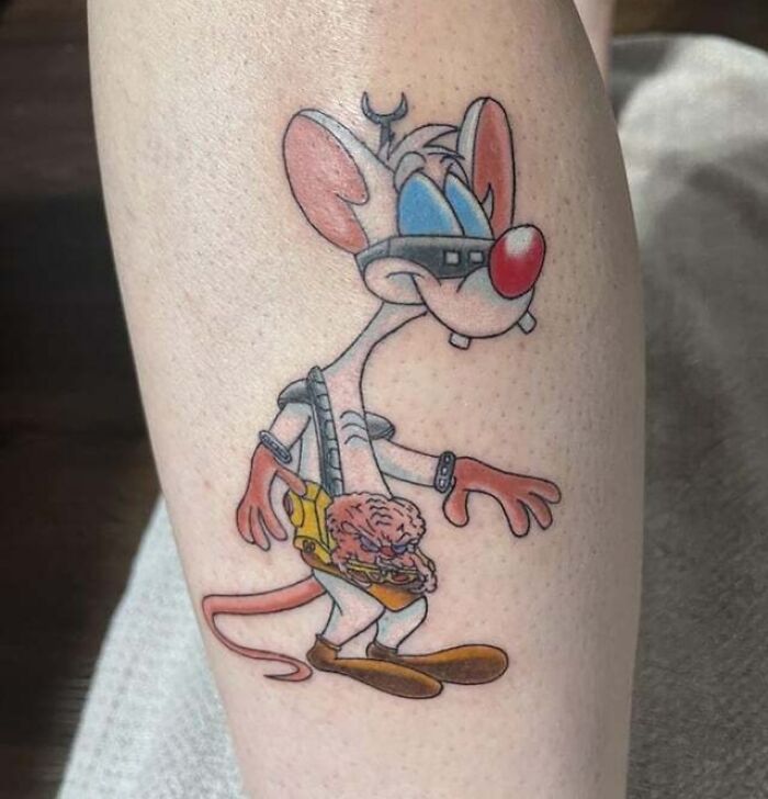 Pinky And The Brain colorful Tattoo