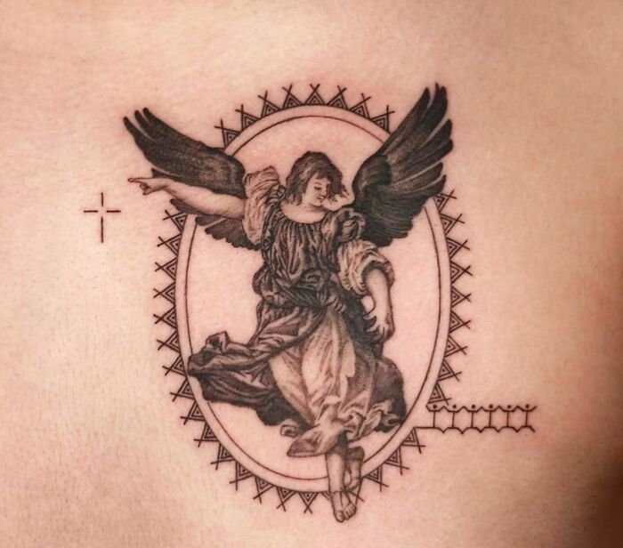 Classical Painting Angel tattoo