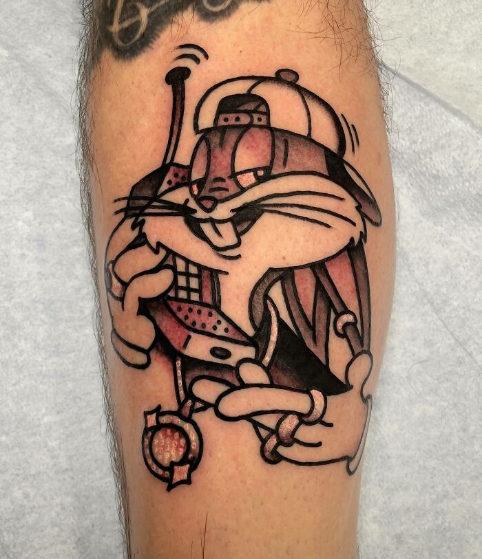90's The Bugs Bunny talking phone tattoo