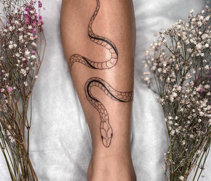 snake ankle tattoo