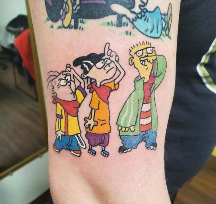 colorful Ed Boys arm tattoo
