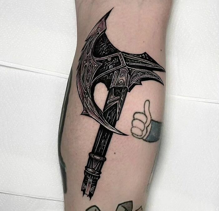 Daedric War Axe tattoo
