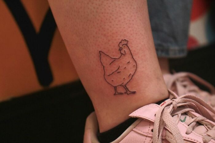 Chicken ankle tattoo