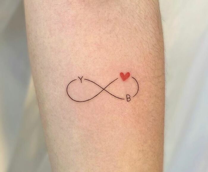first name letters infinite love tattoo