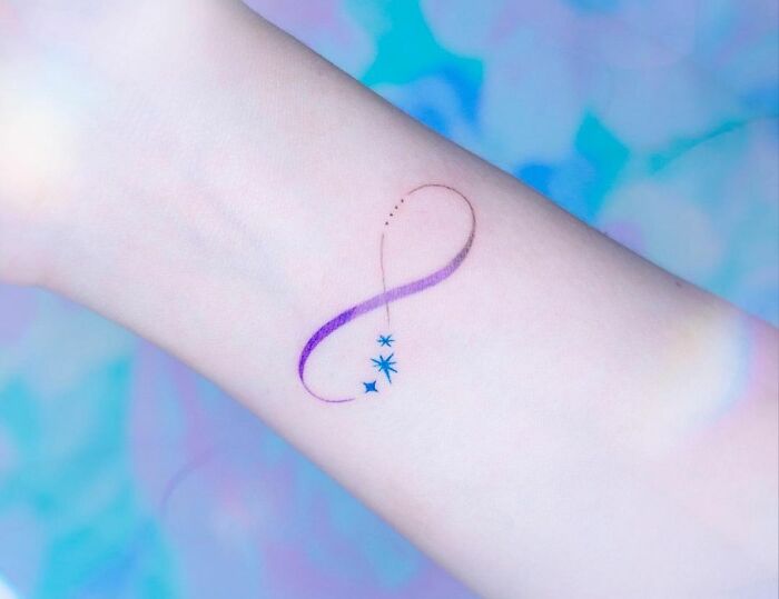 purple microcosm infinity tattoo