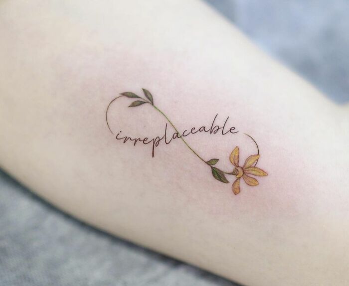 irreplaceable quote infinity symbol tattoo