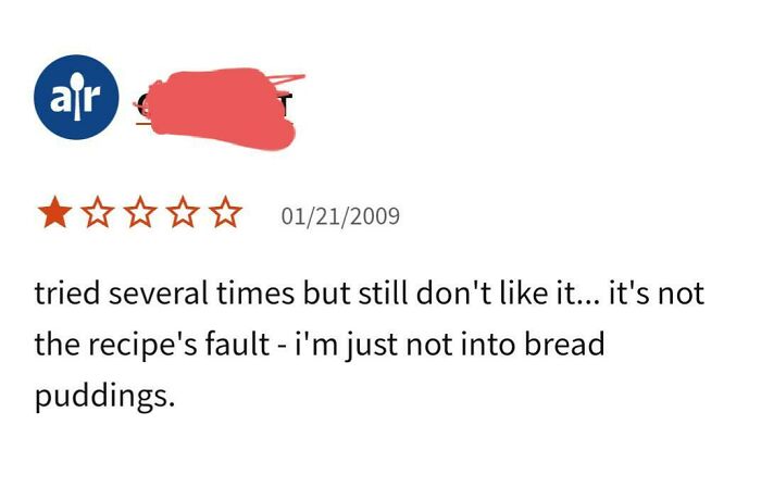 Not The Recipe's Fault
