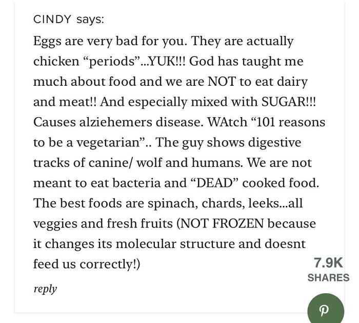 Cindy Is Not Happy About The Use Of Eggs In Baked Goods