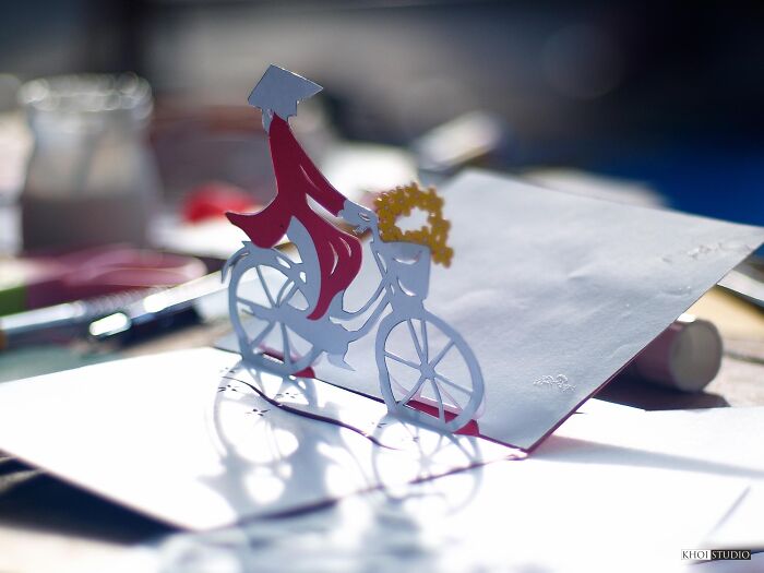 I Took A Close-Up Shot Of A Paper Card, Which Had Been Cut According To The Art Of Kirigami