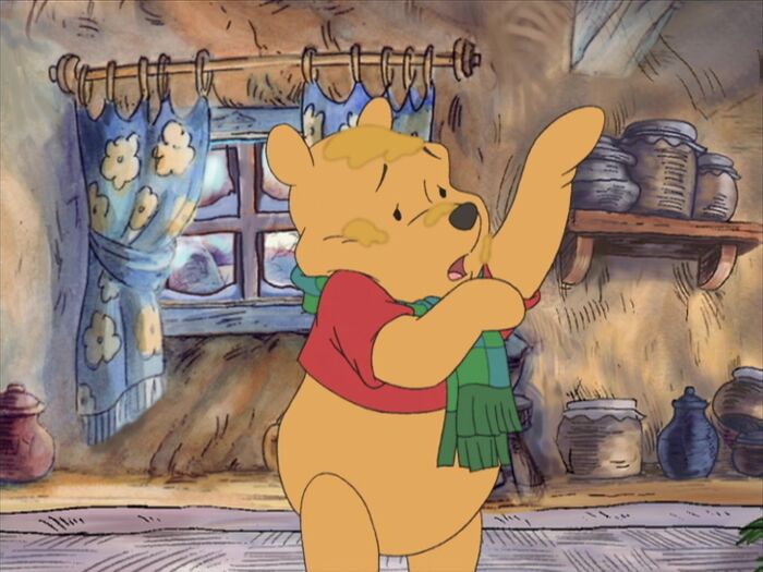 Winnie the Pooh with honey on his face
