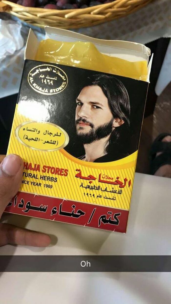 Beard Dye In My Country Has A Pic Of Ashton Kutcher On The Cover Which I'm Sure He Doesn't Know About