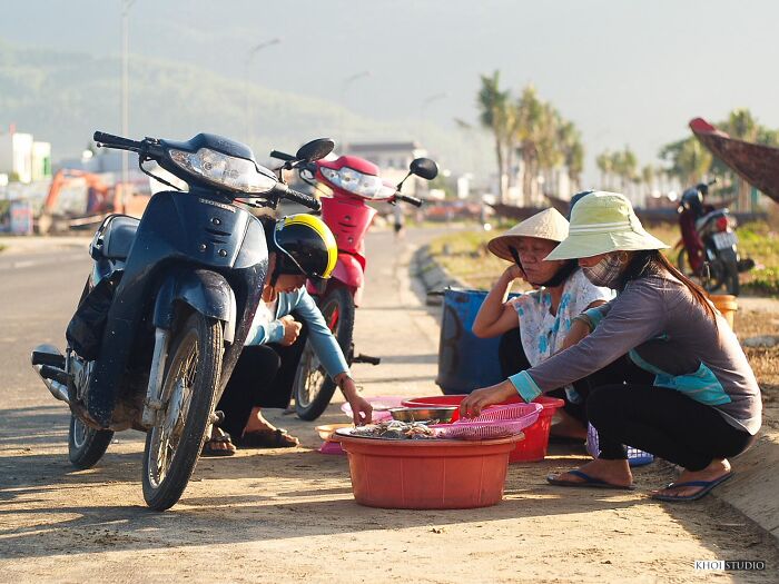 People In Da Nang Sell Fish By The Sea, Along The Way To Son Tra Mountain