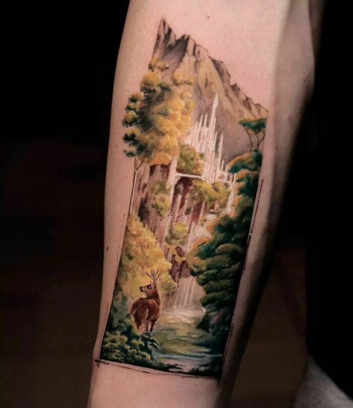 Rivendell arm tattoo