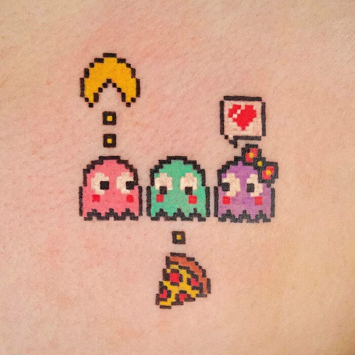 Characters from Pac-man Tattoo
