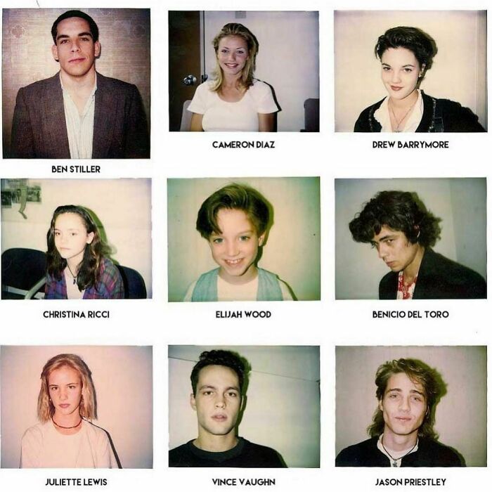 Fotos de audiciones tomadas por la directora de castings Mali Finn en los 90