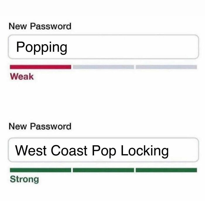 Weak vs. strong password meme
