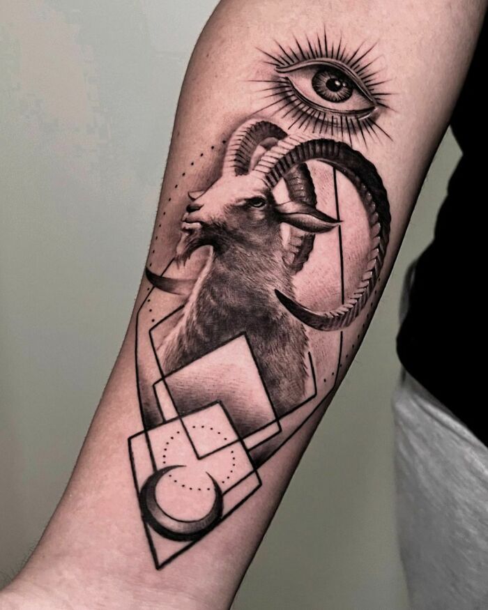 Capricorn forearm tattoo