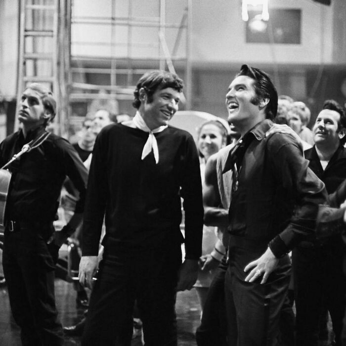 Elvis Presley And Steve Binder At Nbc Studios For The Filming Of The 1968 Comeback Special