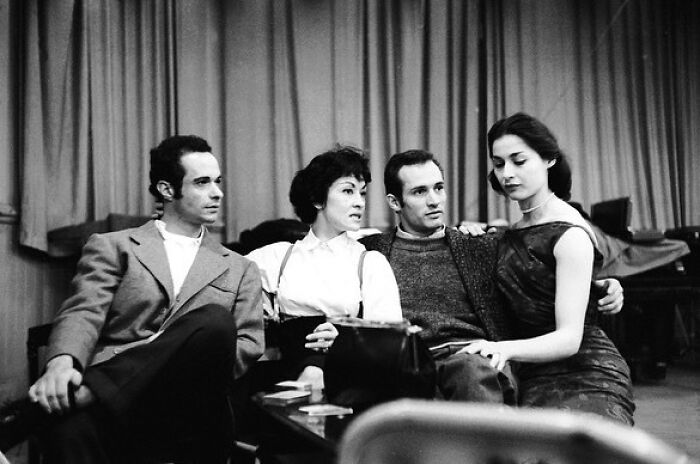 Ken Leroy, Chita Rivera, Larry Kert, And Carol Lawrence During A Recording Session For The Original Broadway Production Of West Side Story, New York, 1957. Photos By Don Hunstein