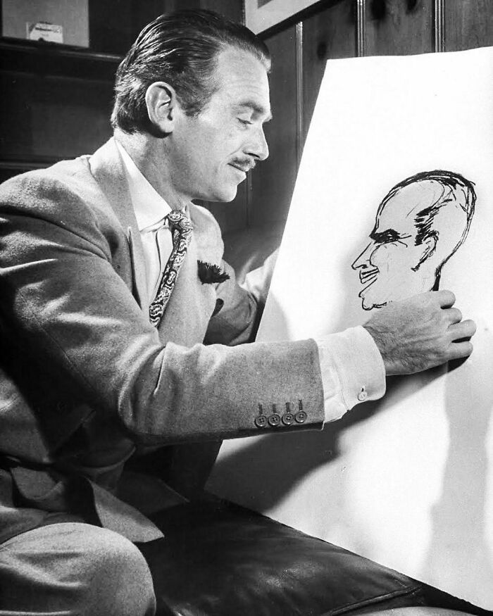 Douglas Fairbanks Jr. Sketching His Father, 1948