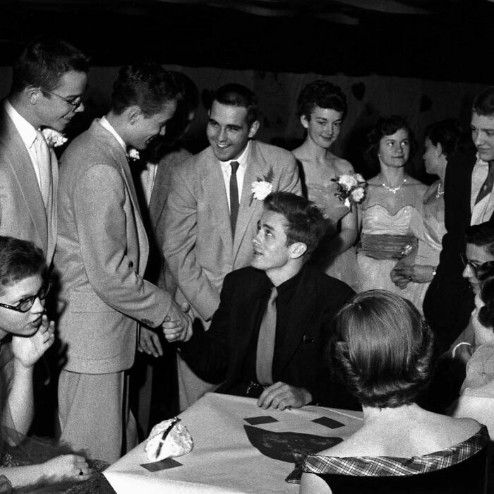 James Dean Greeting Fans During The Sweethearts Ball At His Old High School In Fairmount, Indiana, 1955