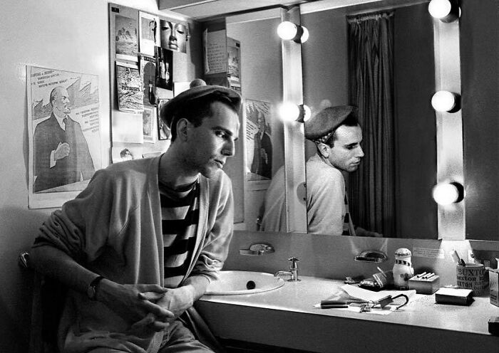 Daniel Day-Lewis Sitting In His Dressing Room Backstage At The National Theatre In London, 1986
