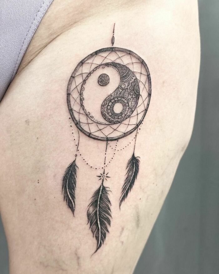 Dream Catcher with yin yang symbol