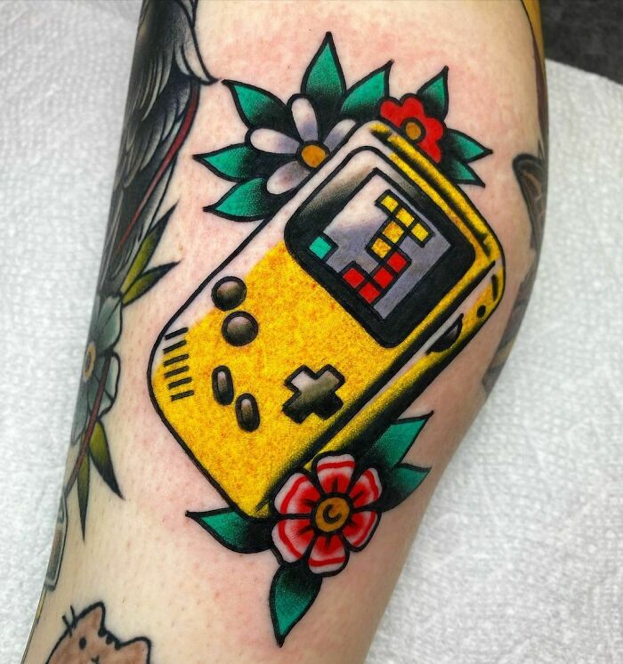 Tetris with flowers Tattoo